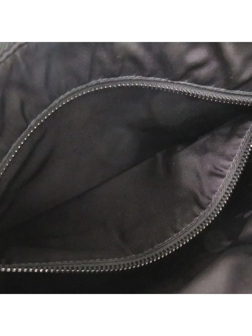 Prada Triangle Logo Leather Black Blue Shoulder Bag